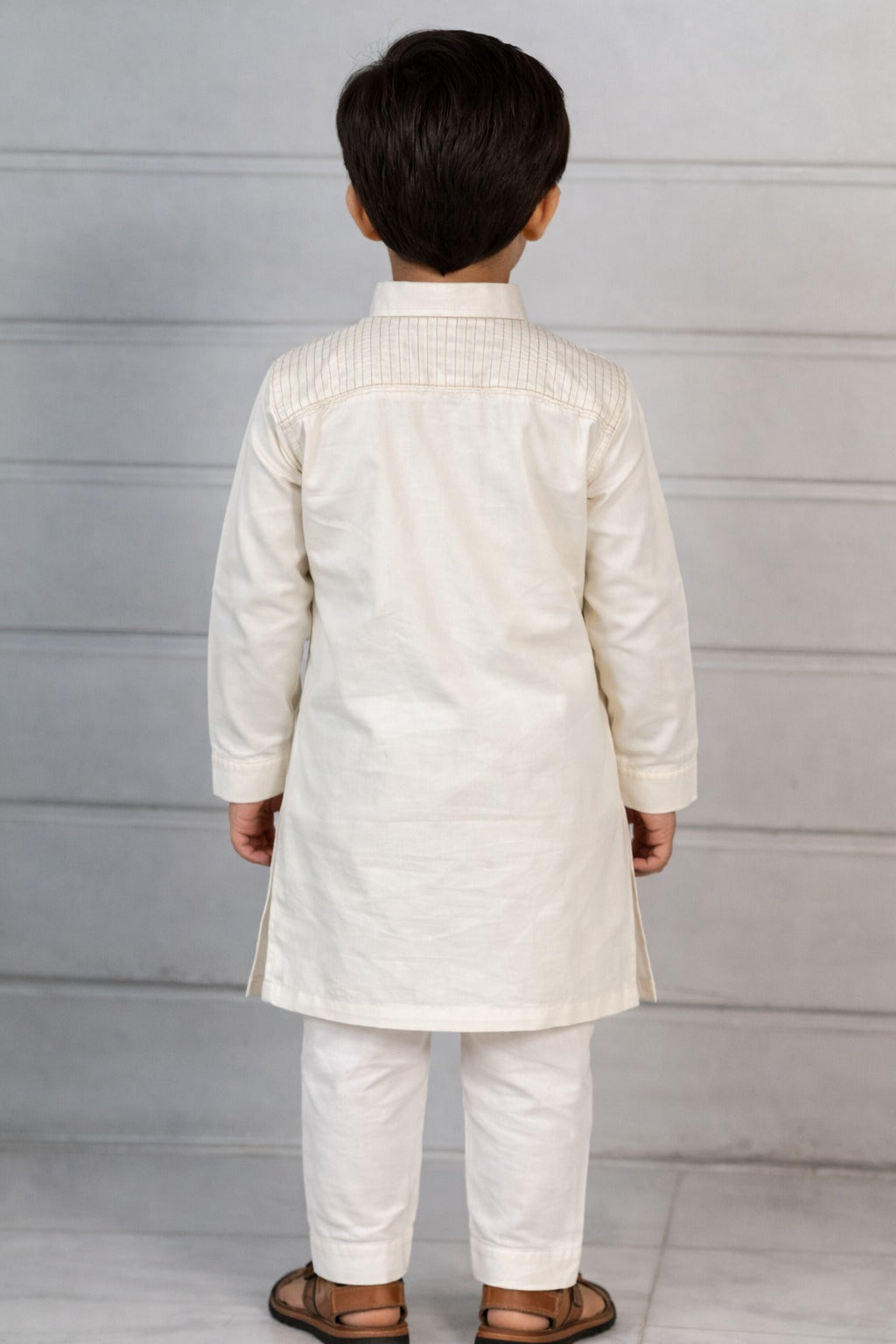 Boys Classic White Pathani Kurta Pajama Set – Stylish Ethnic Wear for Kids (3-12 Years)
