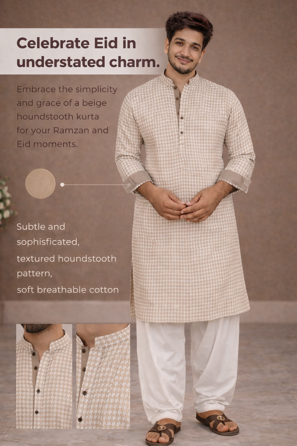 Jute Ivory Designer Special Kurta Pajama Set