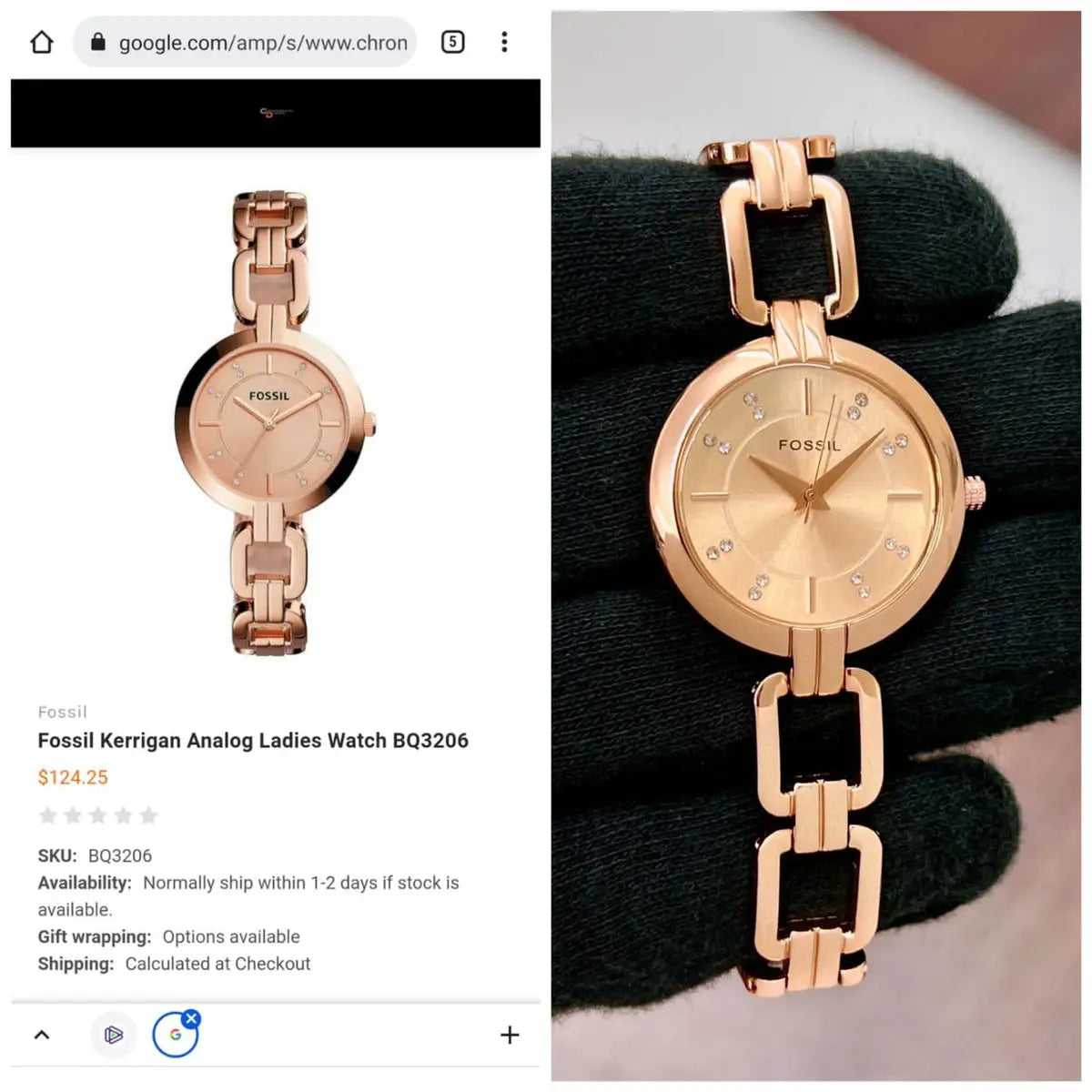 F_ossil Rose Gold Ladies