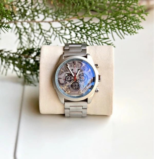 Diagno Grey Chronograph Multi Dial Metal Men's Watch For Man Tag-Open-Steel