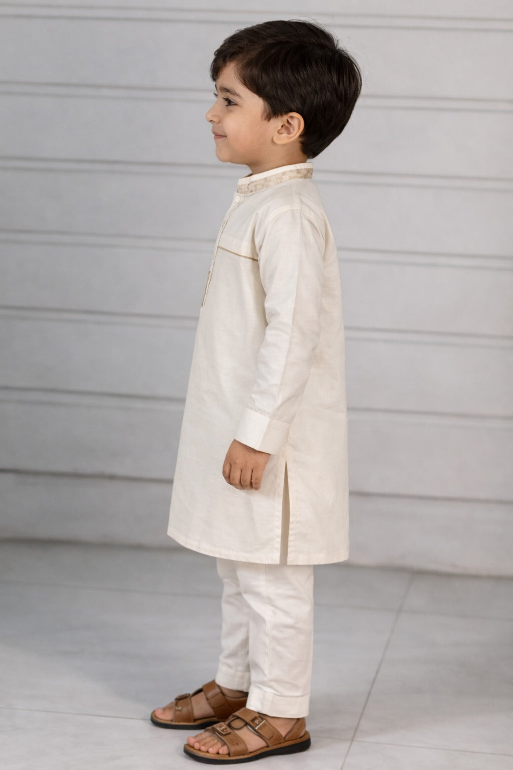 Boys Elegant Cream Kurta Pajama Set – Premium Ethnic Festive Wear for Kids (3-12 Years)