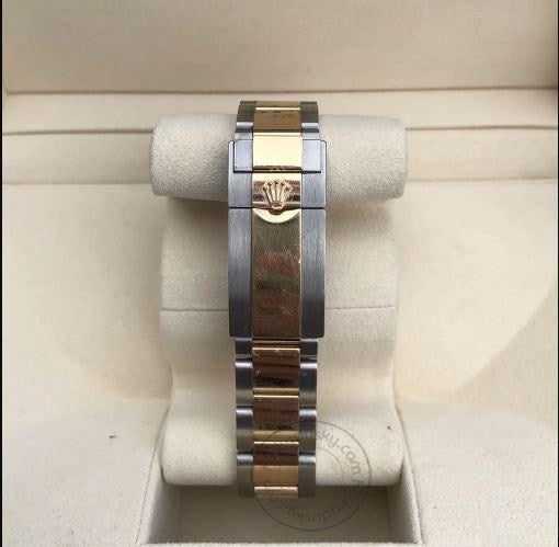 Stainless Steel Dual Color Strap With White Dial Chronograph Watch For Men