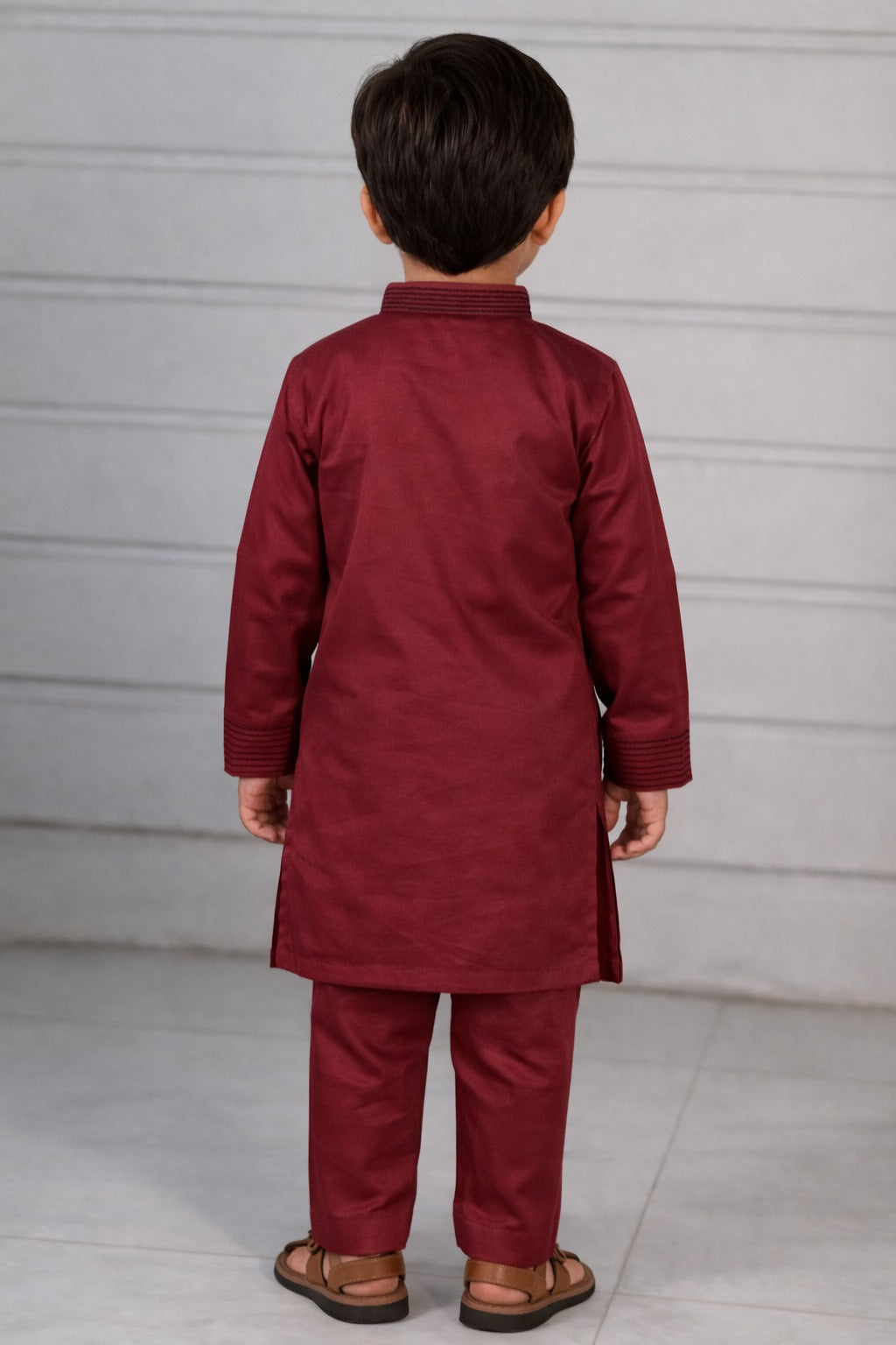 Boys Maroon Ethnic Kurta Pajama Set – Premium Festive Wear for Kids (3-12 Years)