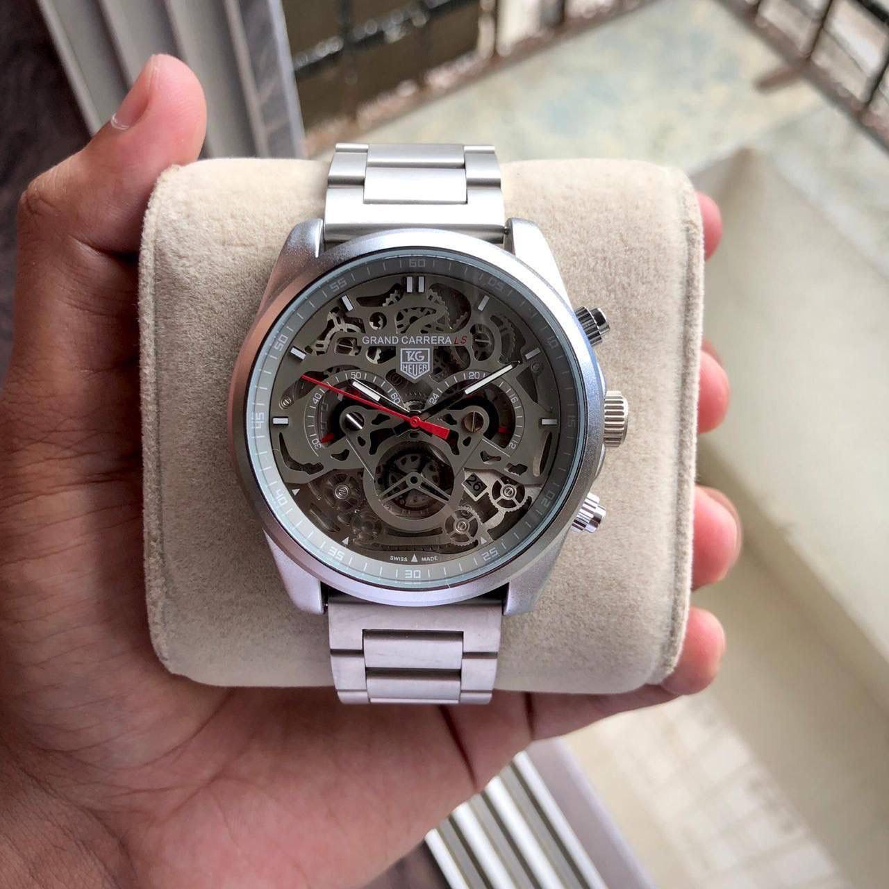 Diagno Grey Chronograph Multi Dial Metal Men's Watch For Man Tag-Open-Steel