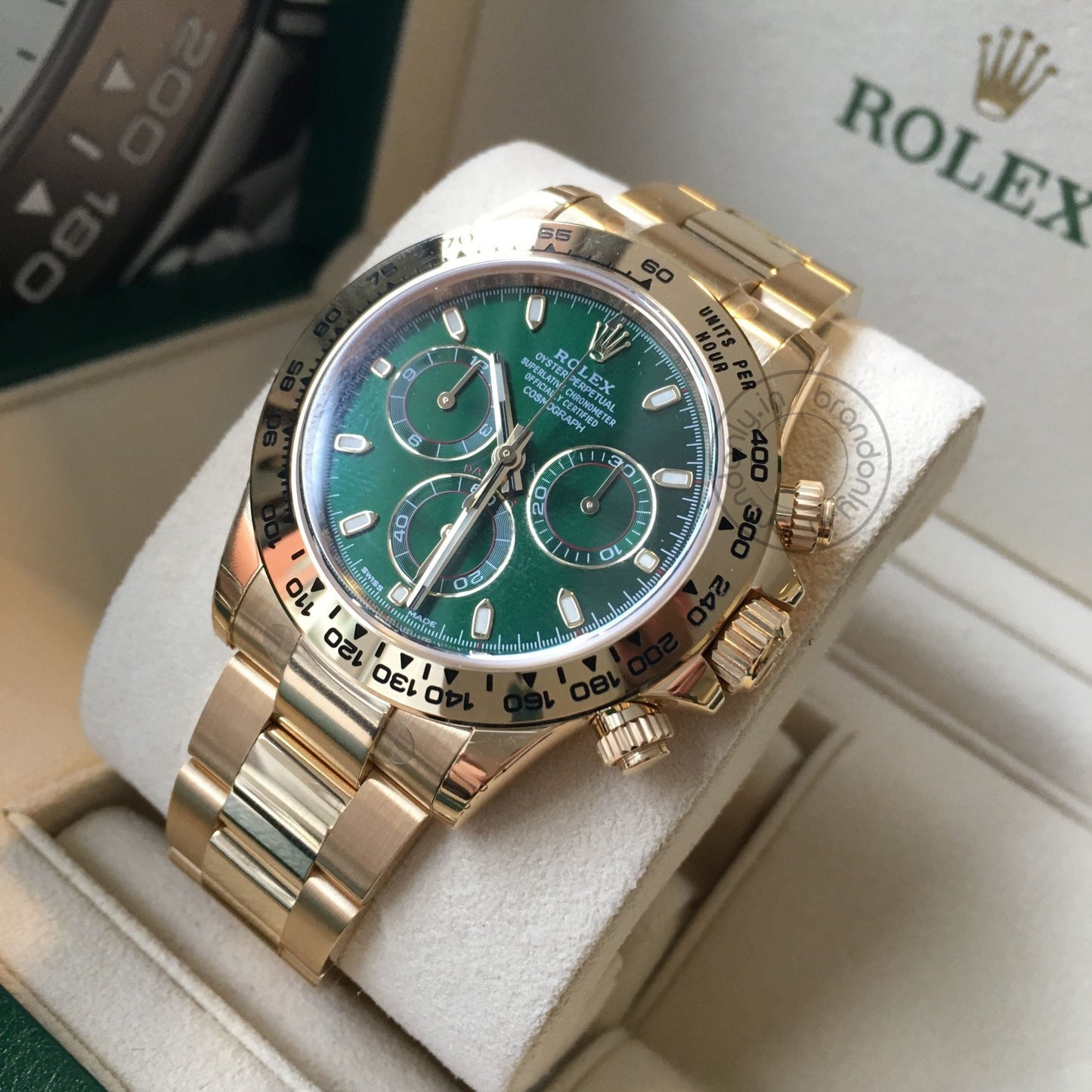 RLX Chronograph Men's Watch With Green Dial Stainless Steel Strap
