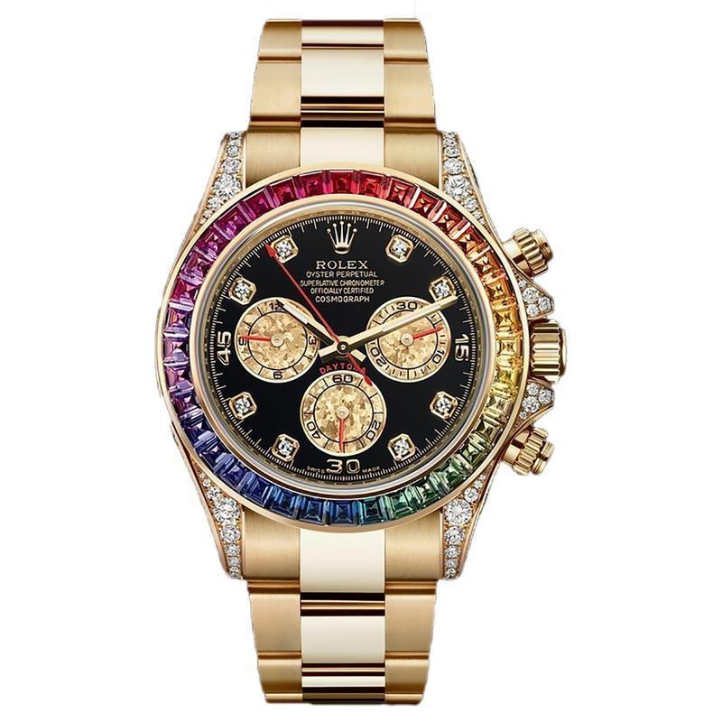 Dual Color Men Watch With Stainless Steel Strap & Black Dial