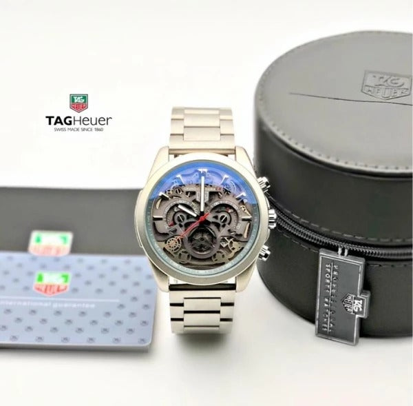 Diagno Grey Chronograph Multi Dial Metal Men's Watch For Man Tag-Open-Steel