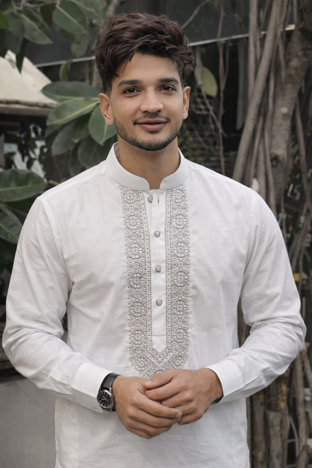Noor White Designer Luxury Embroidered Kurta Set For Mens