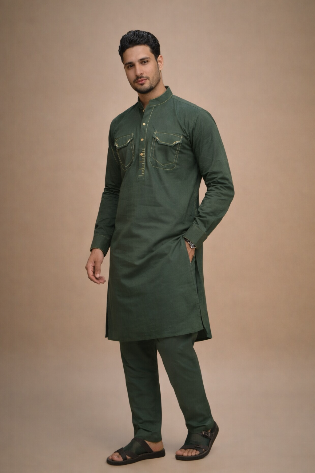 Royal Olive Green — A Celebration of Culture Kurta Pajama