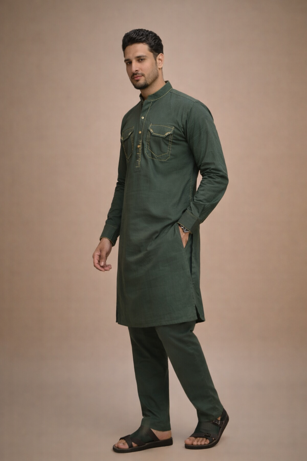 Royal Olive Green — A Celebration of Culture Kurta Pajama