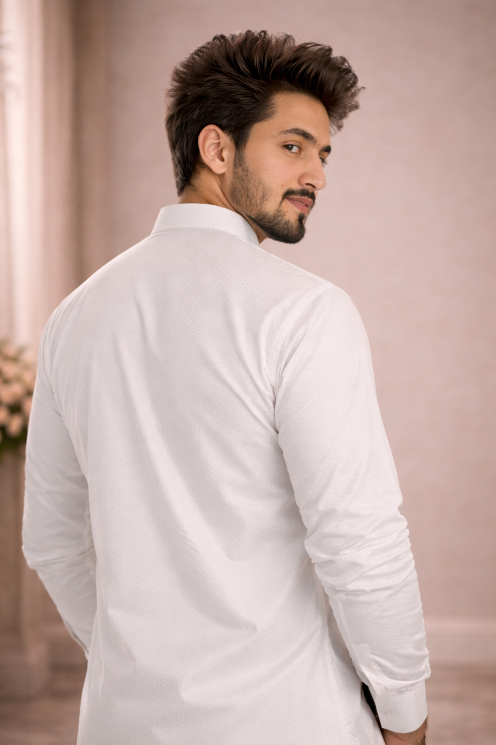 Noor White Pasha Embroidered Designer Luxury Kurta Set For Mens