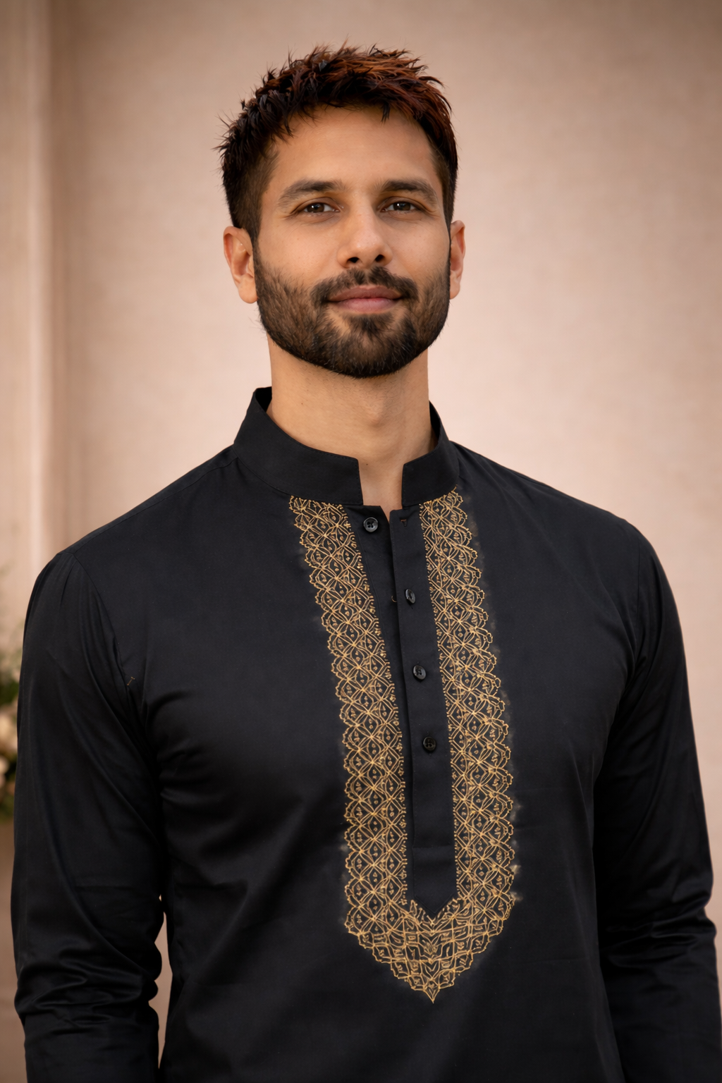 Royal Black Designer Luxury Embroidered Kurta Set For Mens