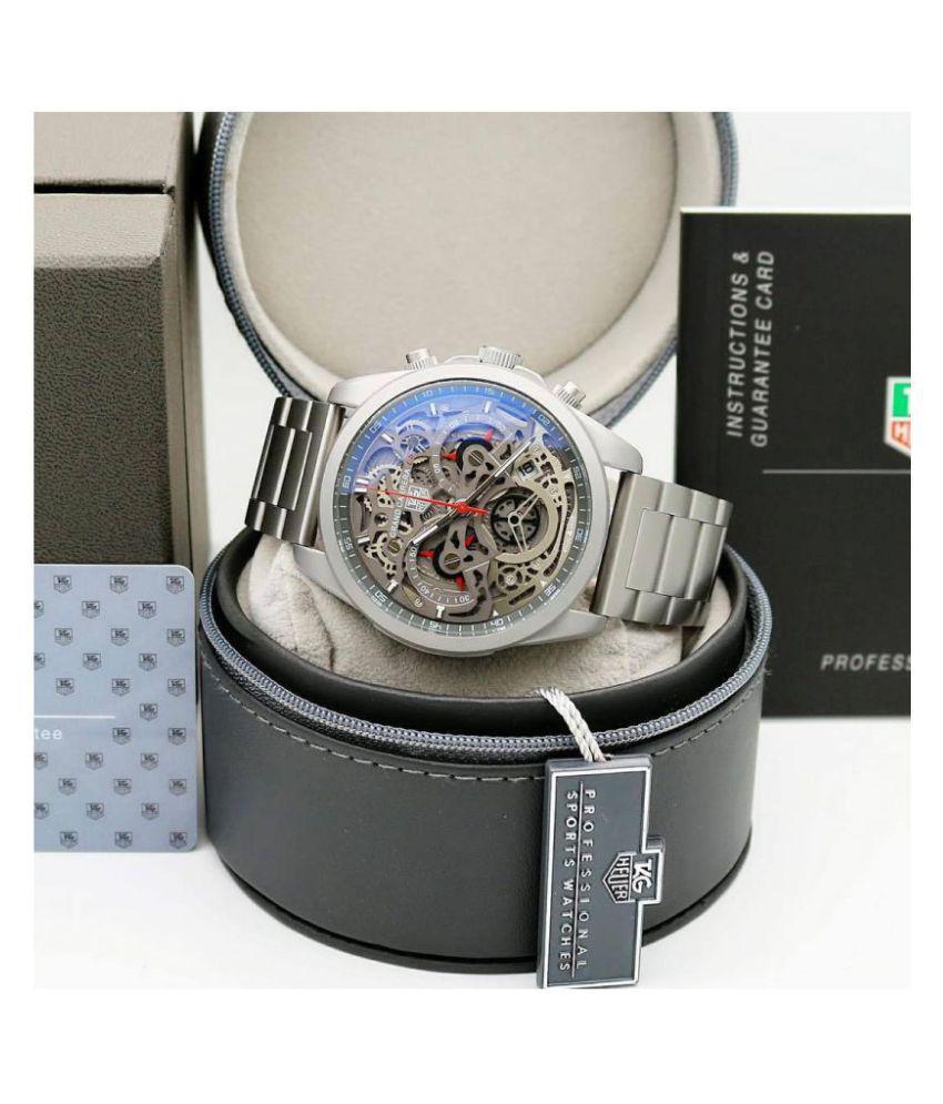 Diagno Grey Chronograph Multi Dial Metal Men's Watch For Man Tag-Open-Steel