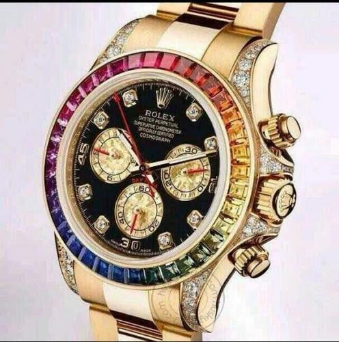 Dual Color Men Watch With Stainless Steel Strap & Black Dial