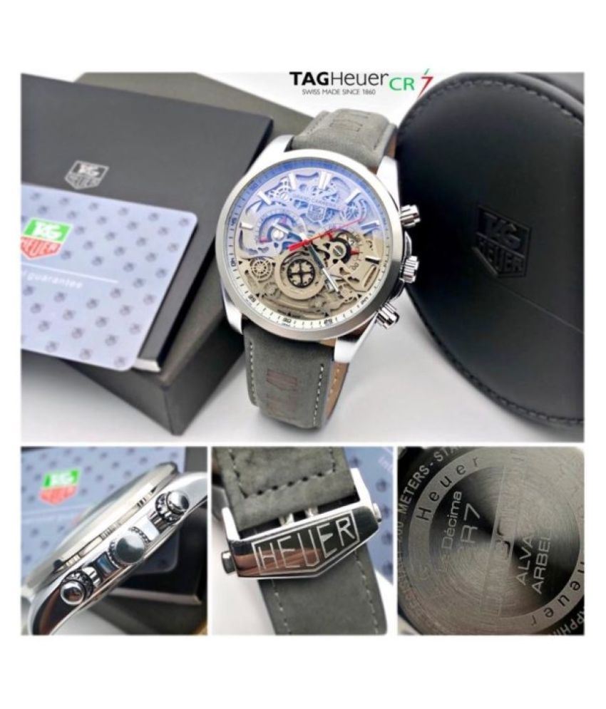 CR7 Diagno Grey Chronograph Multi Dial Leather Men's  Watch 2110-Silver