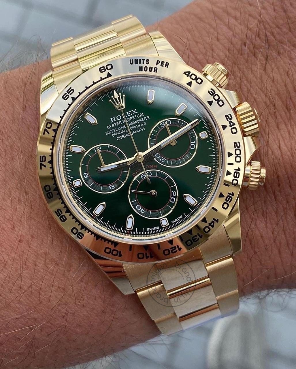 RLX Chronograph Men's Watch With Green Dial Stainless Steel Strap