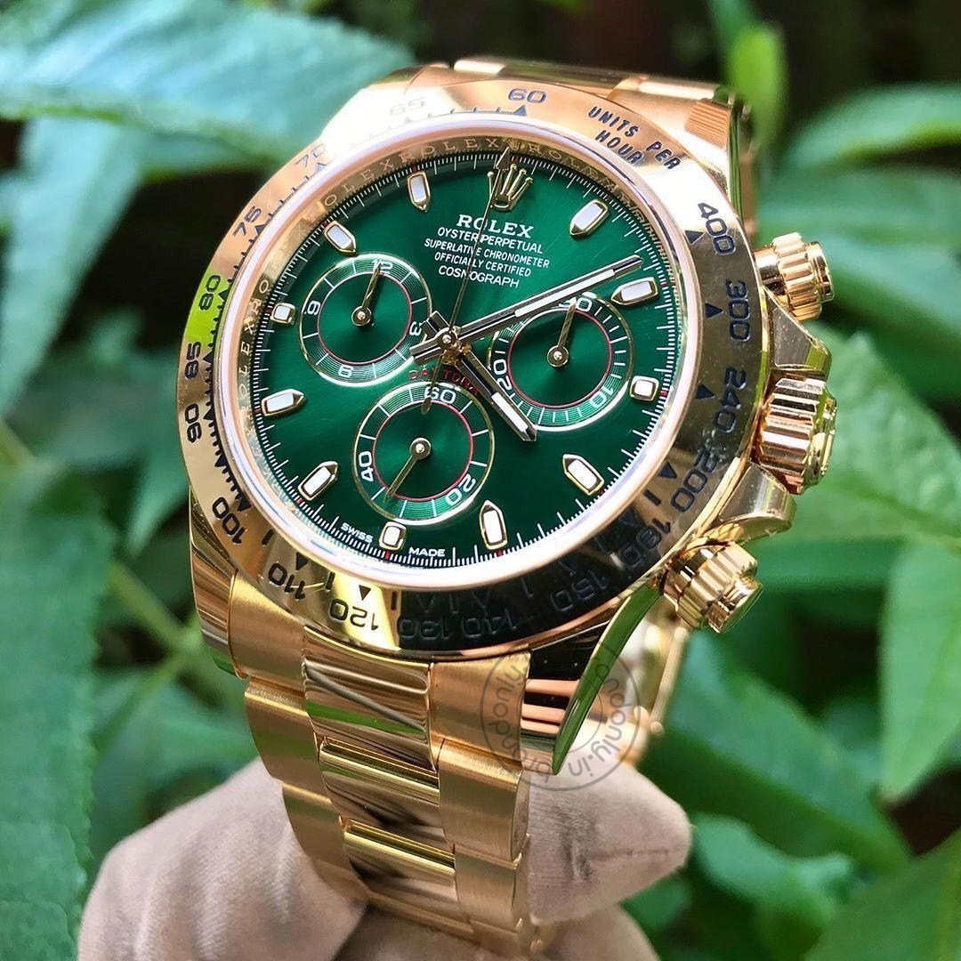 RLX Chronograph Men's Watch With Green Dial Stainless Steel Strap