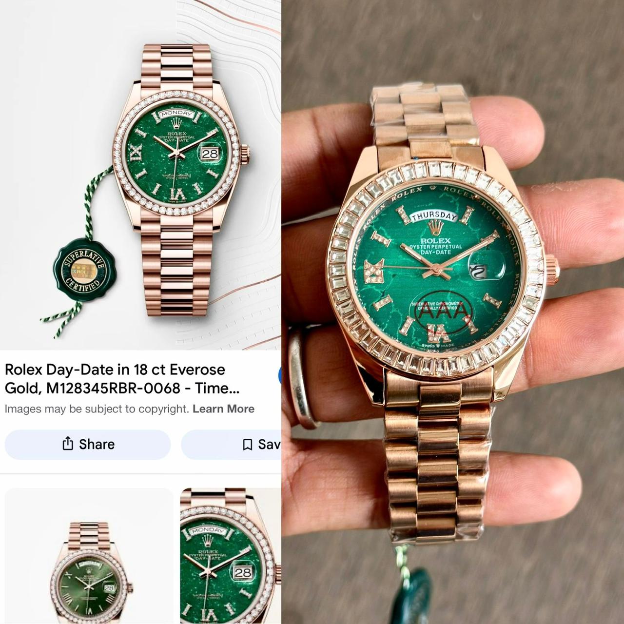 ROLEX Men's Watch For Man Red Blue Glass Multi Color Full Black Looks Good On Jacket For Man Gift