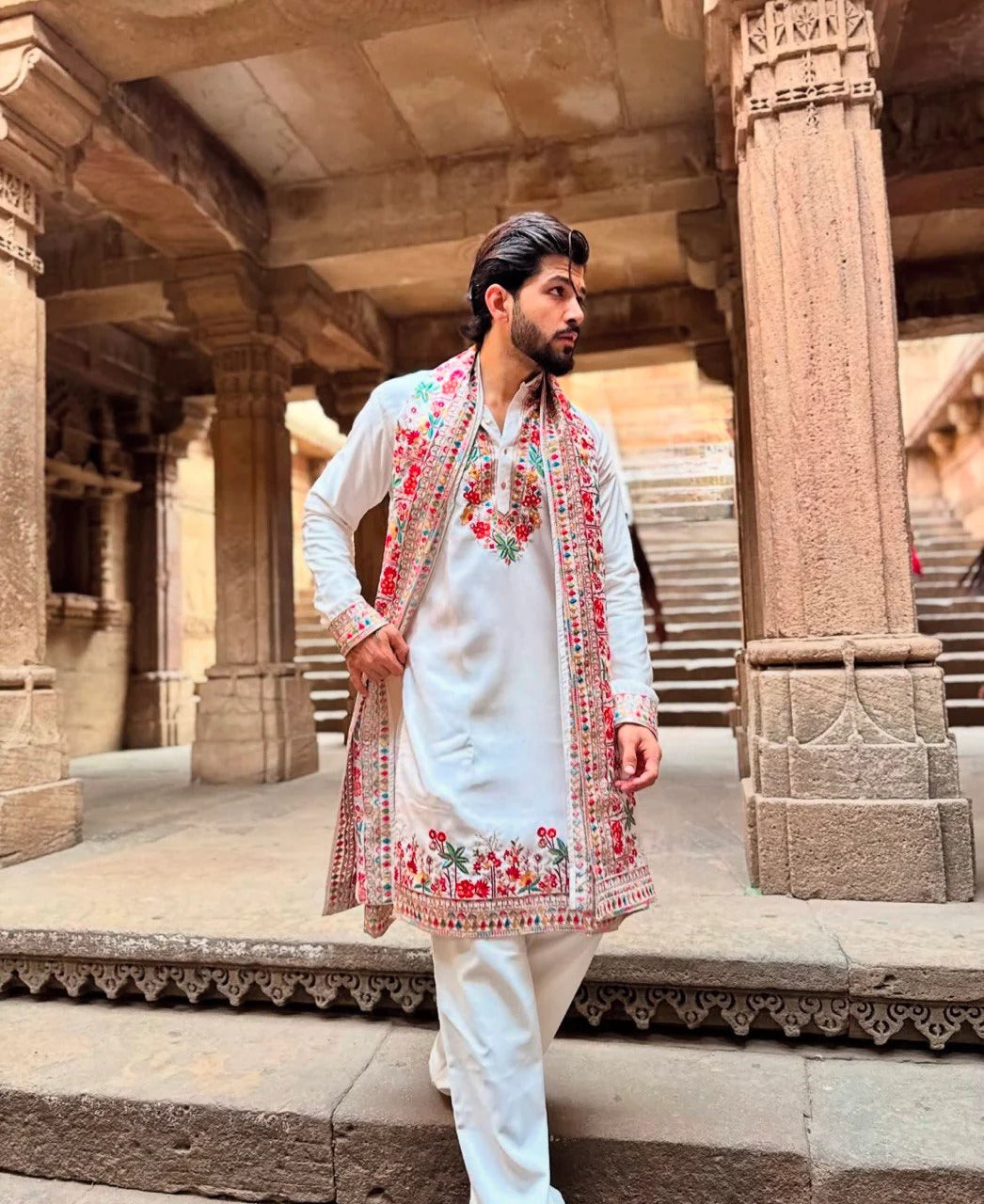 coloreful embroidery kurta with duppta
