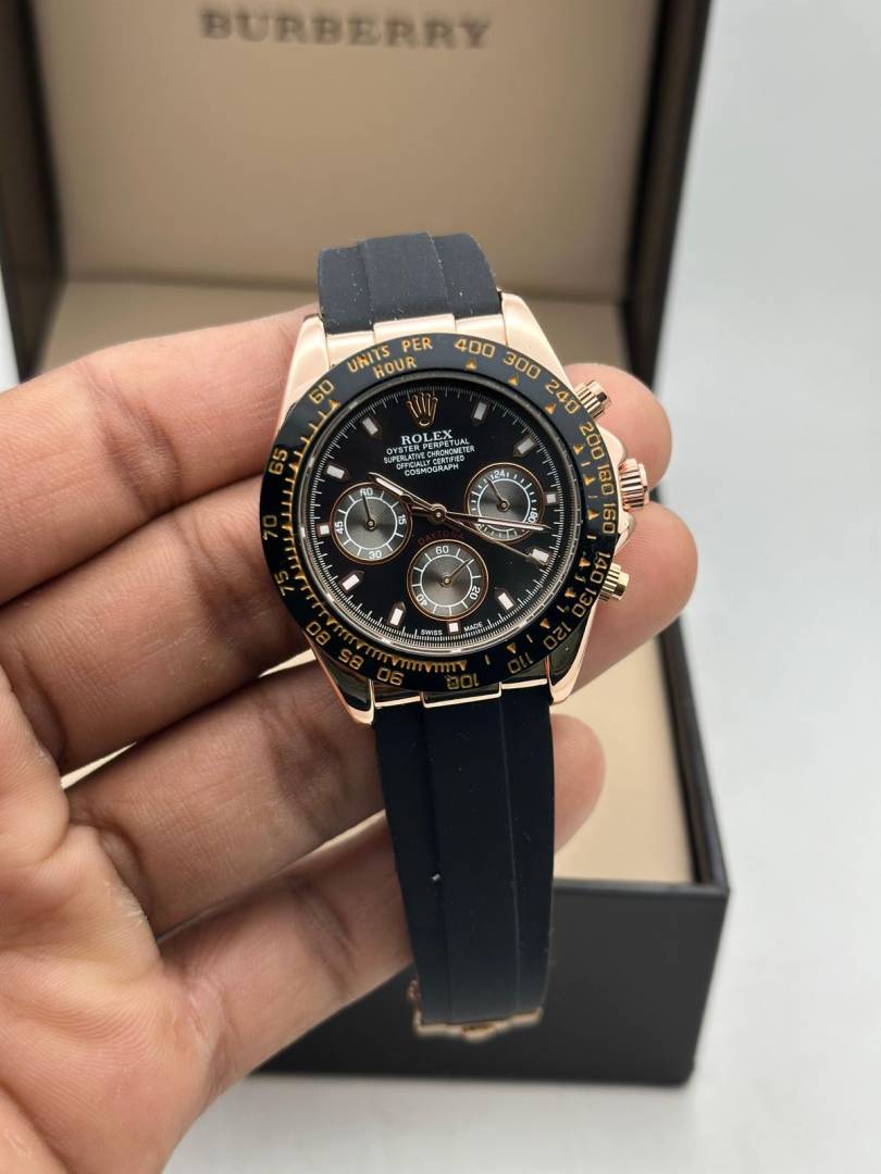RLX Cosmograph RoseGold Color Dial Ring Bezel Daytona Chronograph Quartz Chronometer Men's Watch - RLX-1166