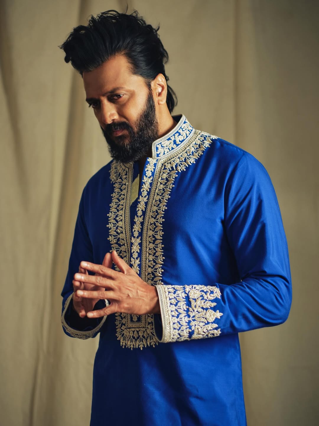 Royal Blue Embroidery Kurta only