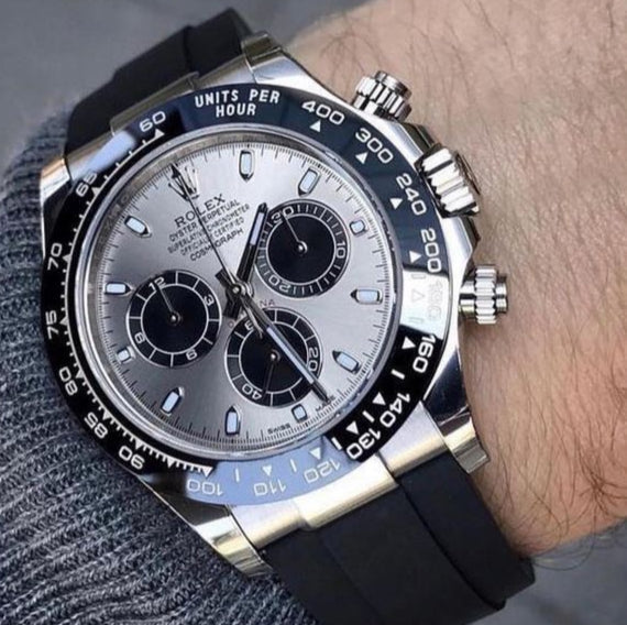 Cosmograph Silver Color Dial Ring Bezel Daytona Chronograph Quartz Chronometer Men's Watch - RLX-1165