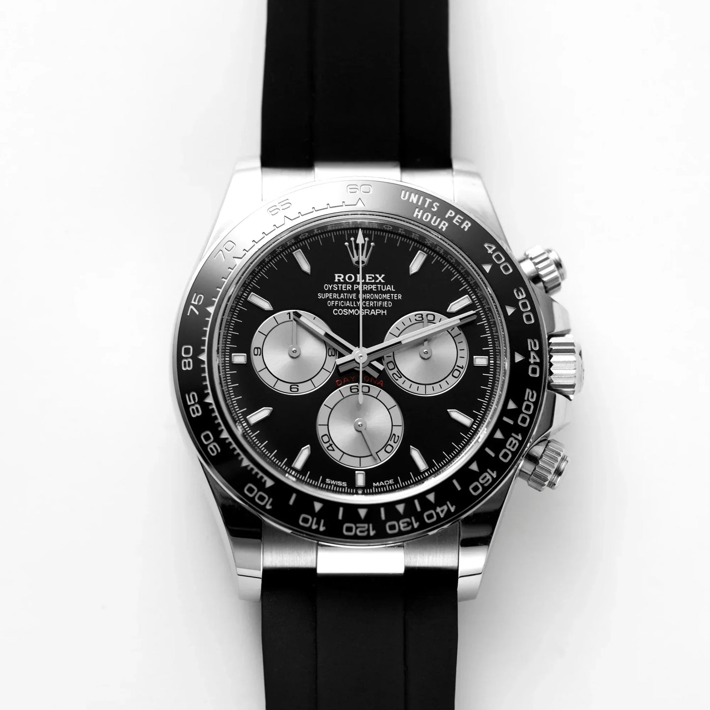RLX Cosmograph Silver Color Dial Ring Bezel Daytona Chronograph Quartz Chronometer Men's Watch - RLX-1162